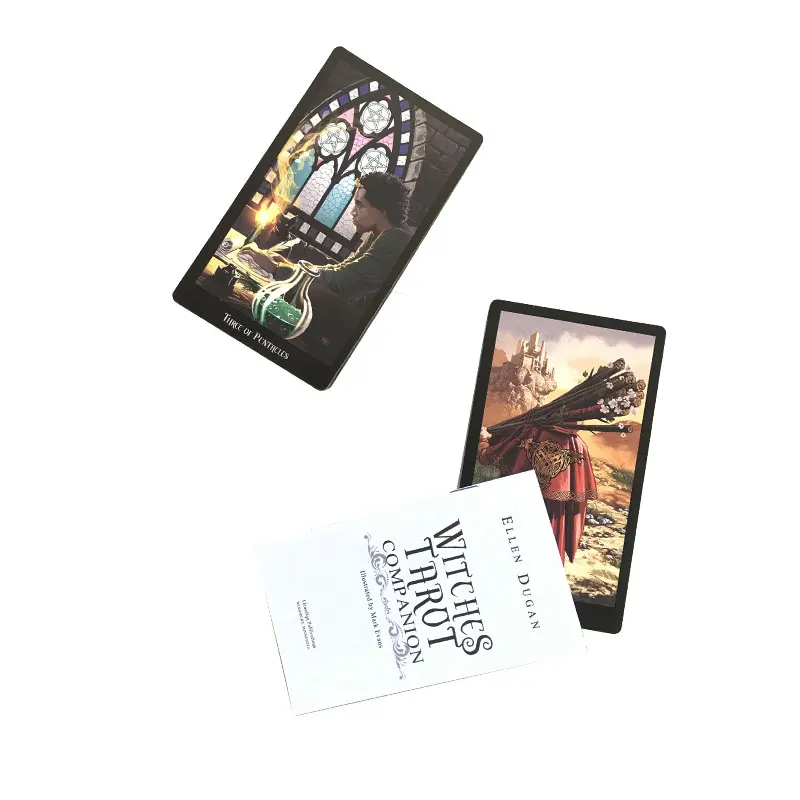 Hot sales 12-7 CM Deck: Witche Tarot Oracle Card Fate Divination Prophecy Card Family Party Game Toy Tarot Brochure Guide