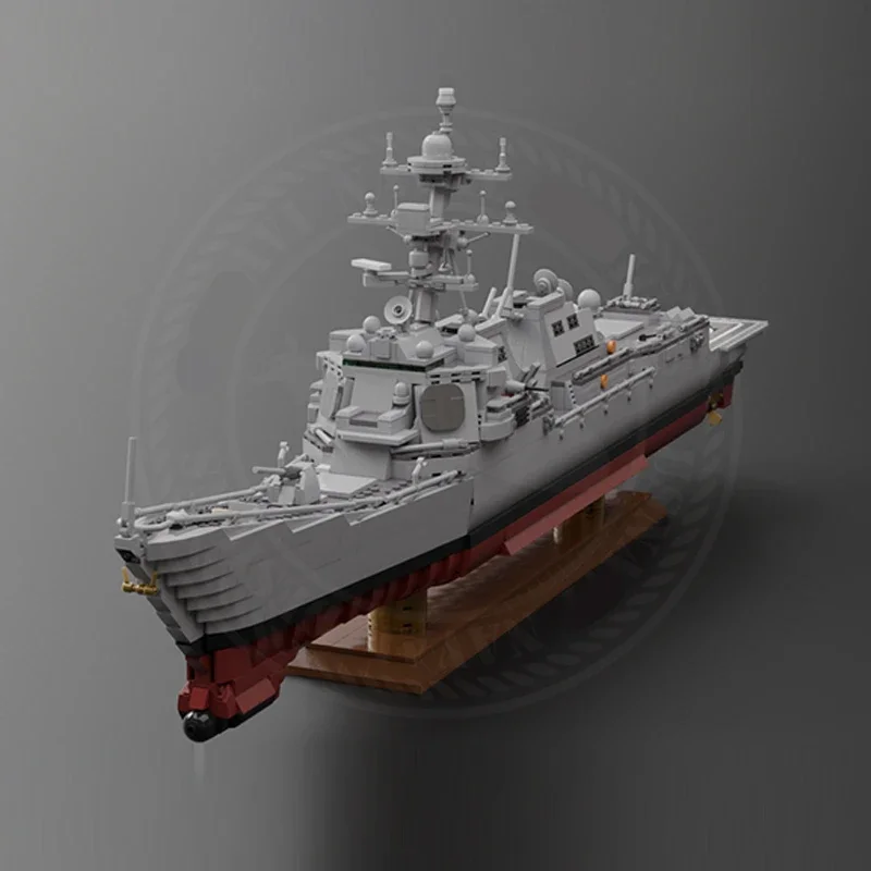 Military Warship Model MOC Building Bricks Defense Navy Destroyer Modular Technology Gifts Holiday Assemble Children Toys Suit