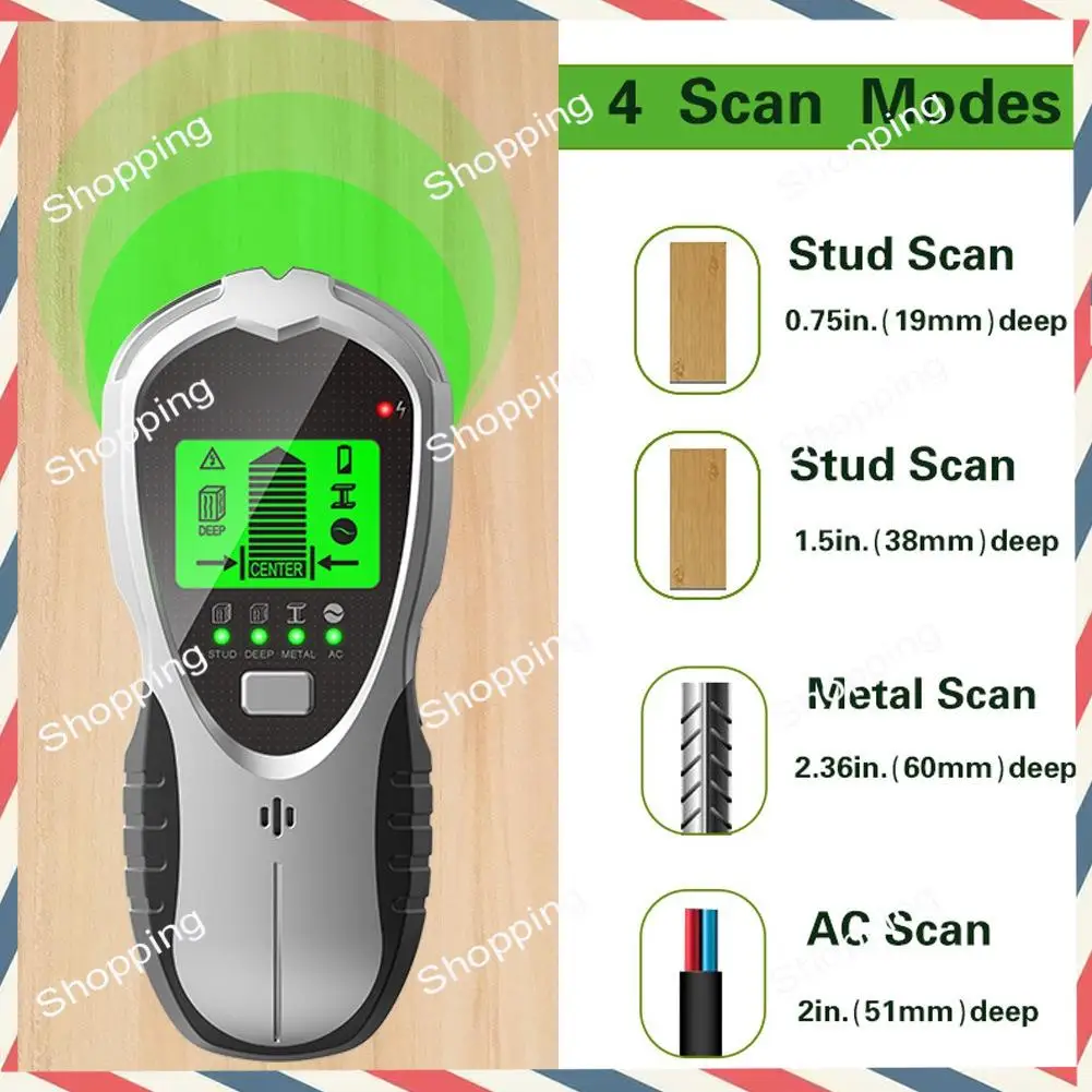 M20K 1 Piece Stud Finder Wall Scanner 4 In 1 Electronic Stud Sensor Wood  Joist Finders Wall Detector Locator