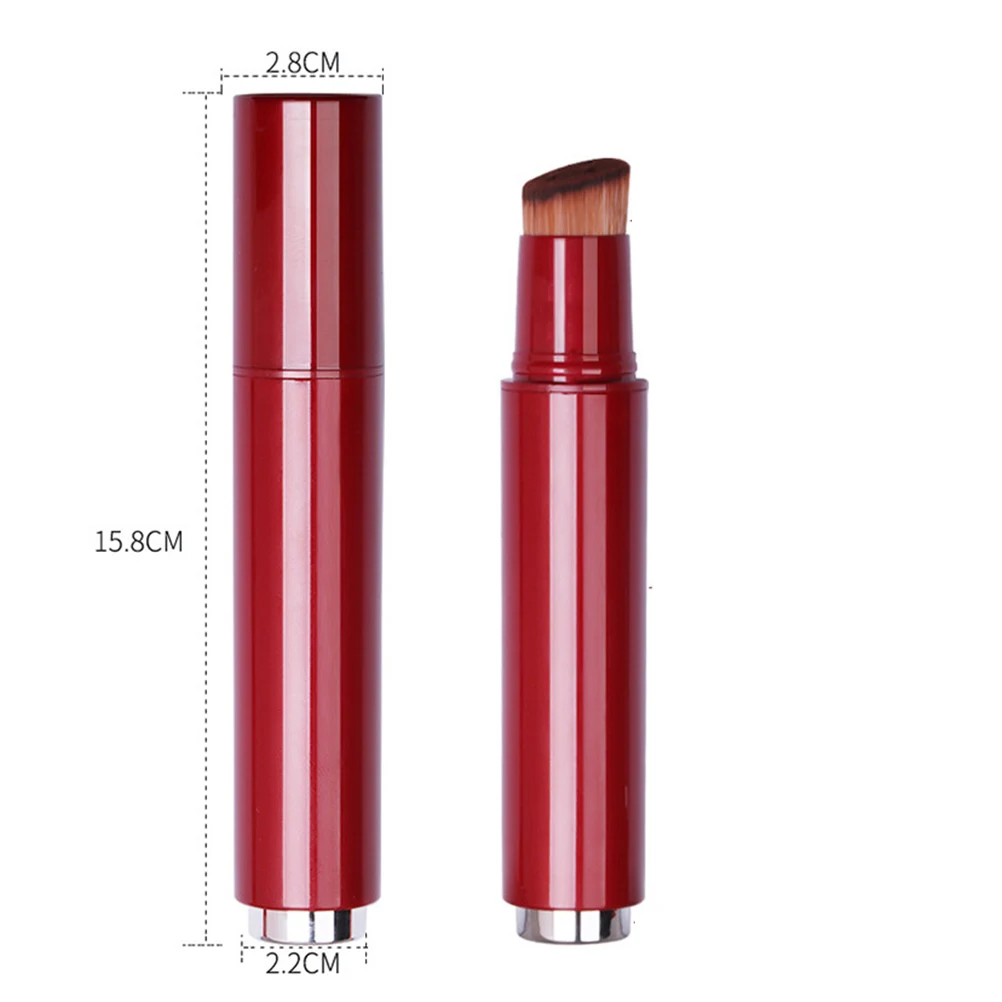 

Flat Brush Liquid Cosmetics Durable Reusable Portable Soft Dense Makeup Travel Size Plastic Handle Rayon