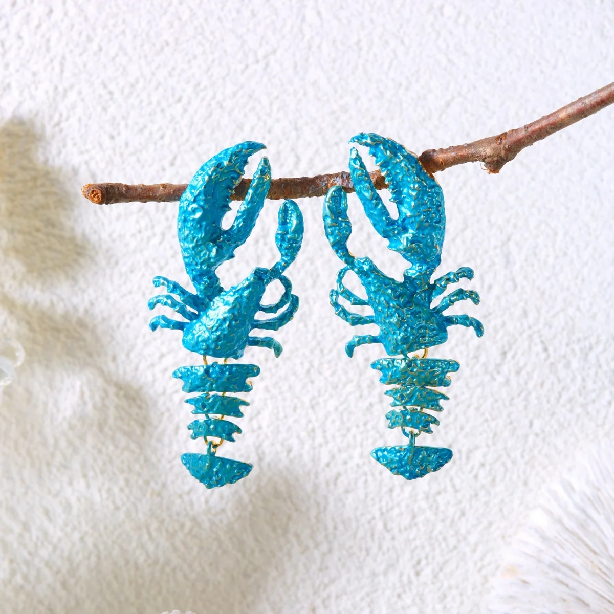 Kreative, übertriebene rote Strass-Hummer-Ohrhänger für Damen und Herren, glänzende, modische Meerestier-Sommerohrringe, Partyschmuck – Detail 26
