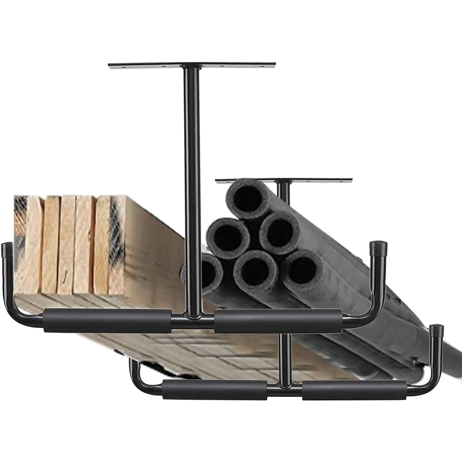 1/2/4Pcs Heavy Duty Garage Storage Hook Rack, Ceiling Installation for Hanging Ladders, Hoses, Wood & Bulky Items, Ideal