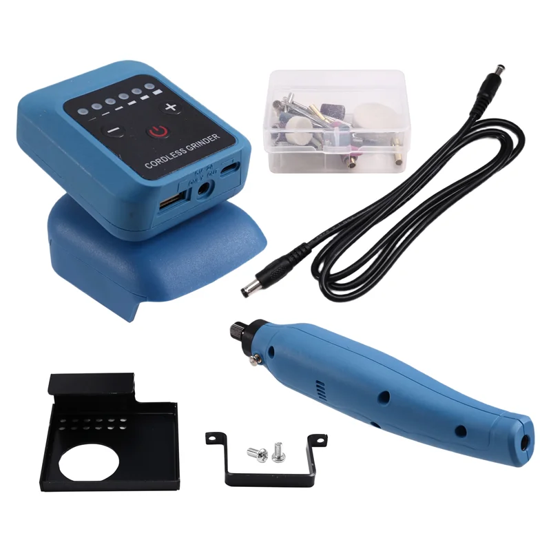 FYBL-80W Kit smerigliatrice elettrica a batteria Velocità senza carico fino a 18000 giri/min Smerigliatrice elettrica ricaricabile fai-da-te per batteria 18V-21V