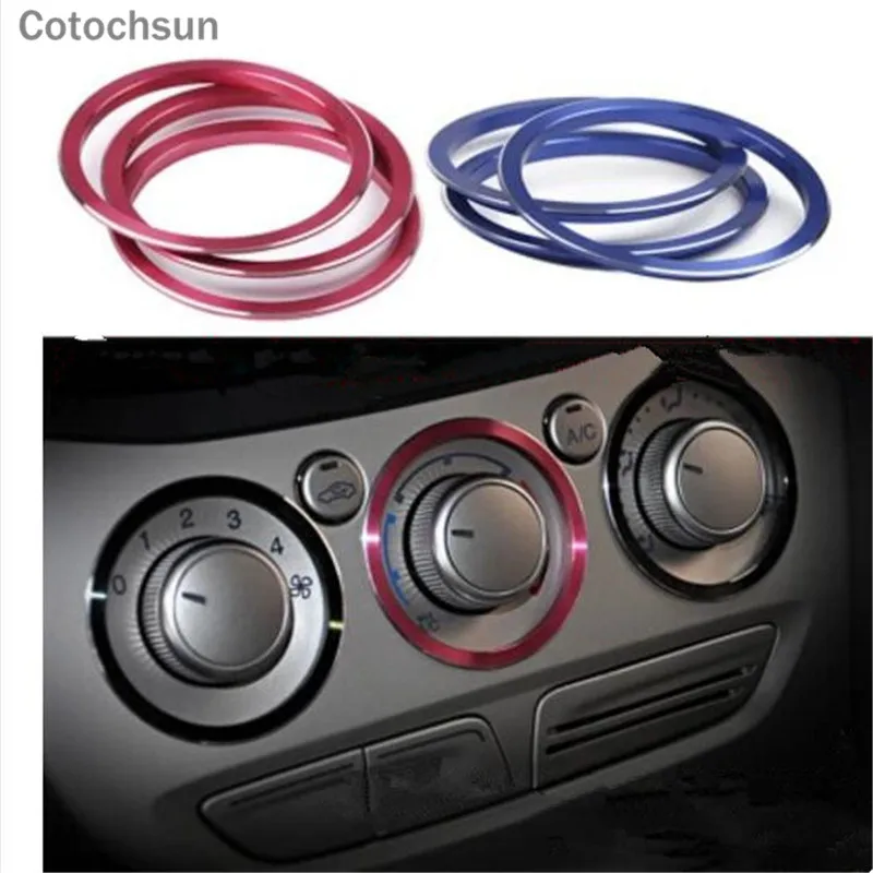 Car Interior Manual Air Conditioning Knob Decoration Ring Fit For Ford Focus 2 MK2 Focus 3 MK3 Kuga, Car Styling