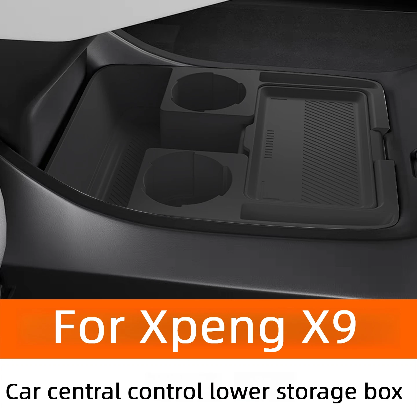 For Xpeng X9 Center Console Lower Silicone Storage Box Multi-Functional Organizer Interior Accessories