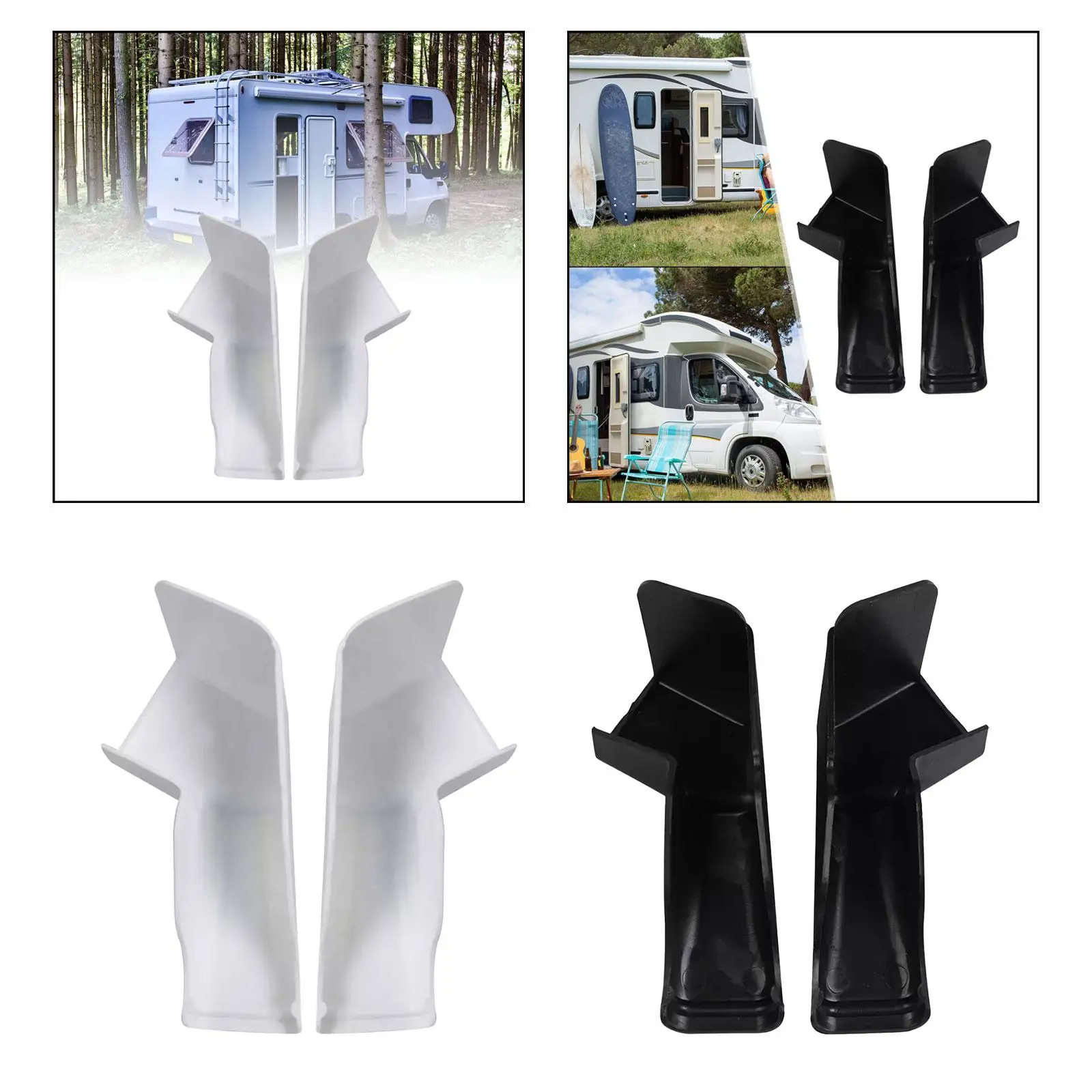 Conjunto de 2 bicos de calha RV para gerenciamento de água da chuva, extensões de fácil ajuste para van