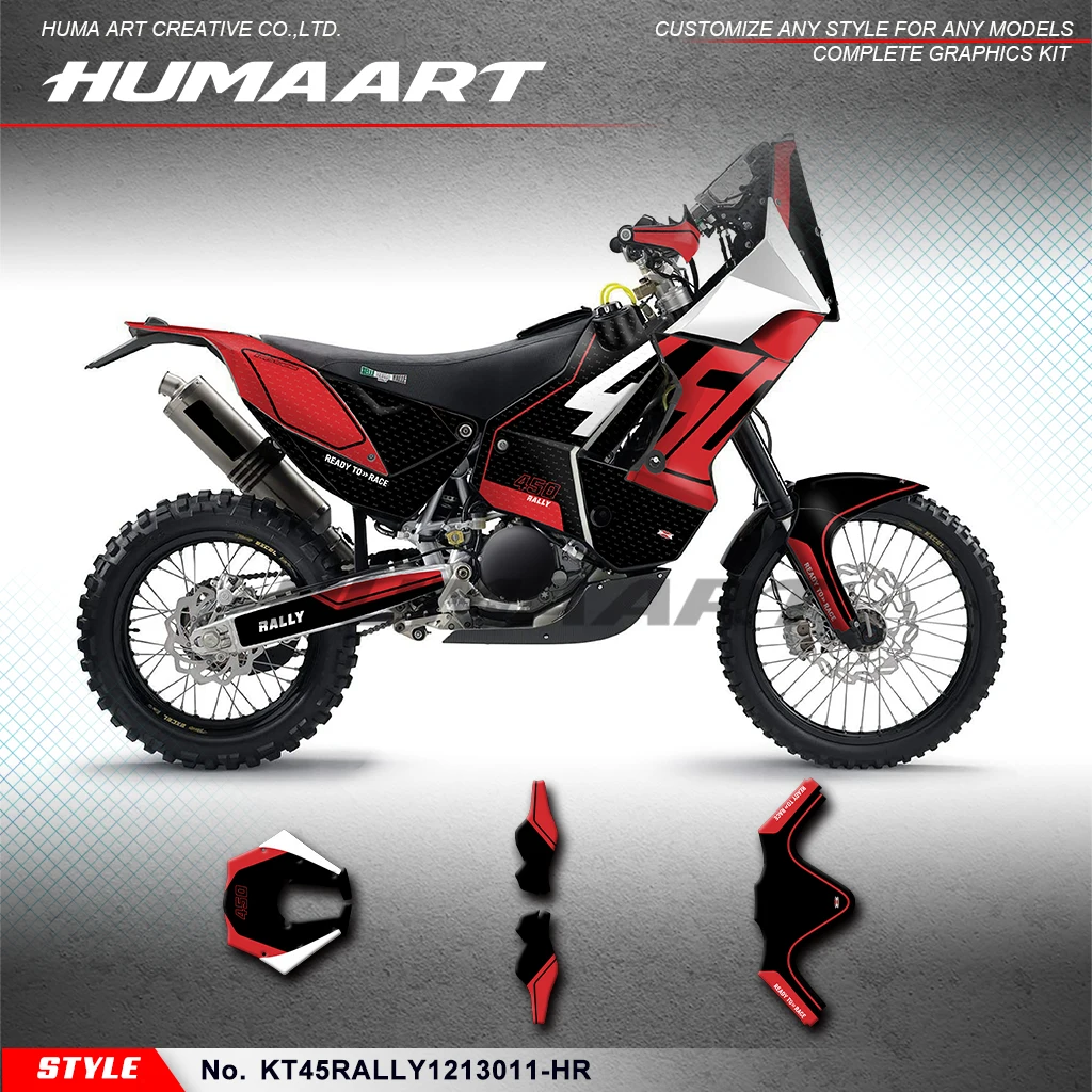

HUMAART Personalized Motorcycle Stickers Adhesive Decals for KTM 450 Rally 2012 2013 Shield, KT45RALLY1213011-HR