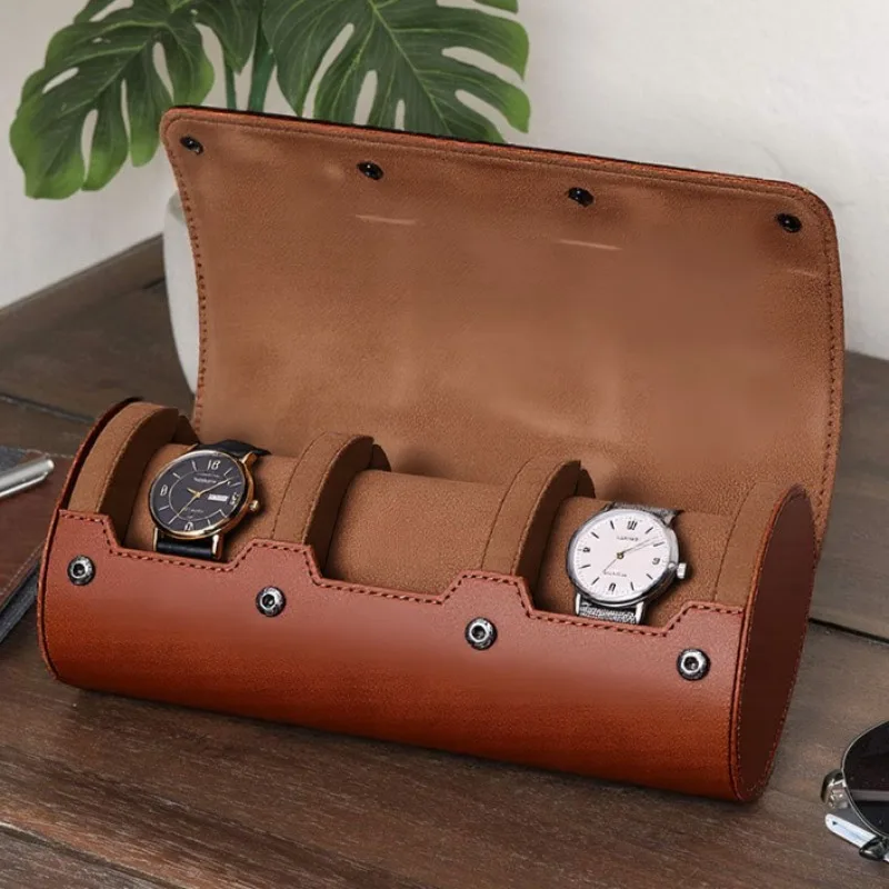 Leather Watch Storage Box Men's Luxury Watches Case Waterproof Watches Organizer Boxes Travel Saves Wristwatch Display Cases