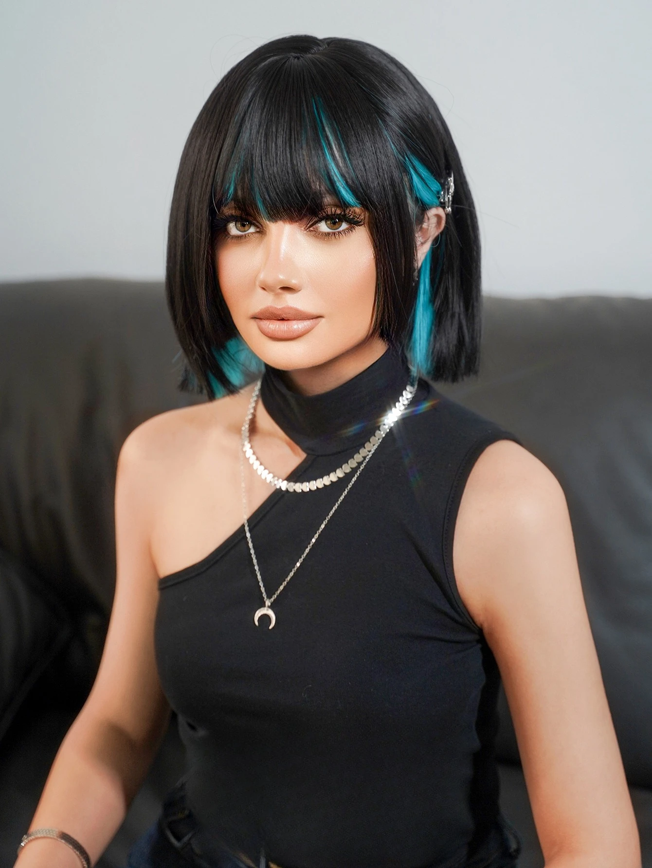 

Wig female short hair cute cool bobo hanging ear dye layer dye Qi bangs daily jk cute lolita fashion short straight hair