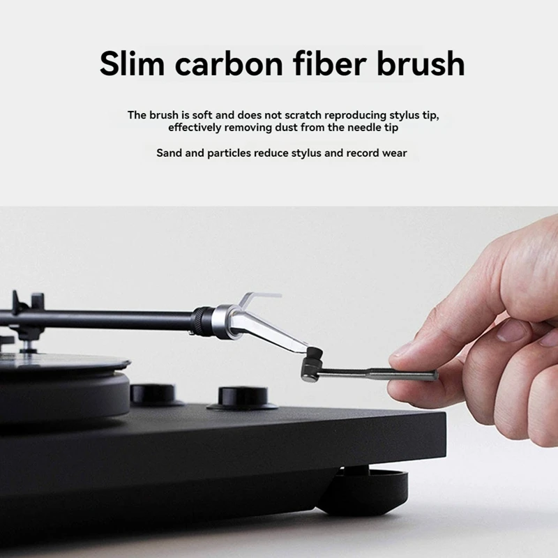 طقم تنظيف سجل الفينيل، مزيل الغبار المضاد للكهرباء الساكنة للأقراص الدوارة، فرشاة تنظيف فعالة، مزيل الغبار