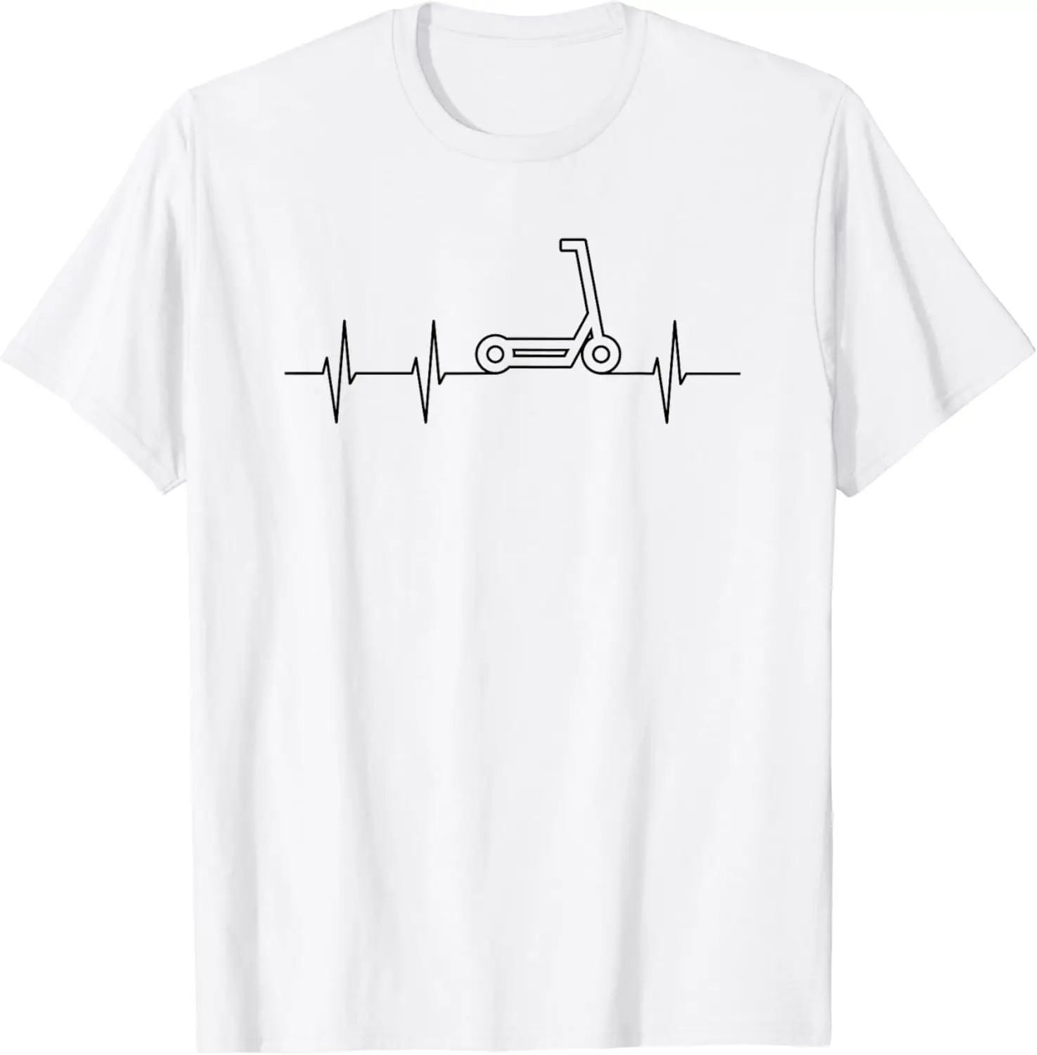 E-Scooter Heartbeat I Heart Electric Scooter T-Shirt Casual O-Neck Tee Shirts Streetwear