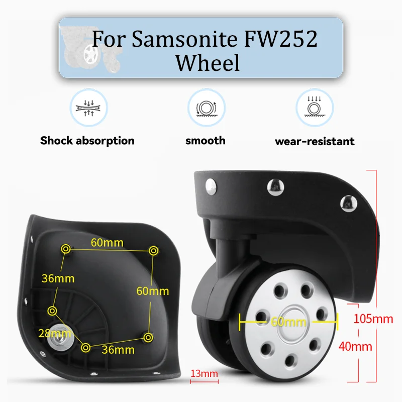 

For Samsonite FW252 Universal Wheel Replacement Suitcase Rotating Smooth Silent Shock Absorbing Wheel Accessories Wheels Casters