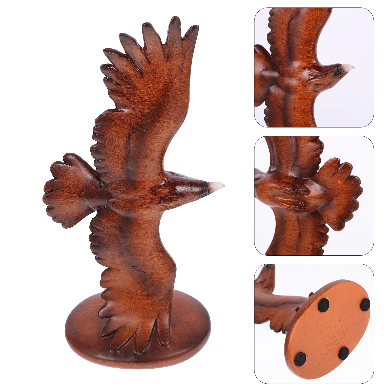 

Eagle Statue Sculpture Home Office Desktop Decor Unique Design Rustic Color Space Saving Resin Animal Statue Table Adornment