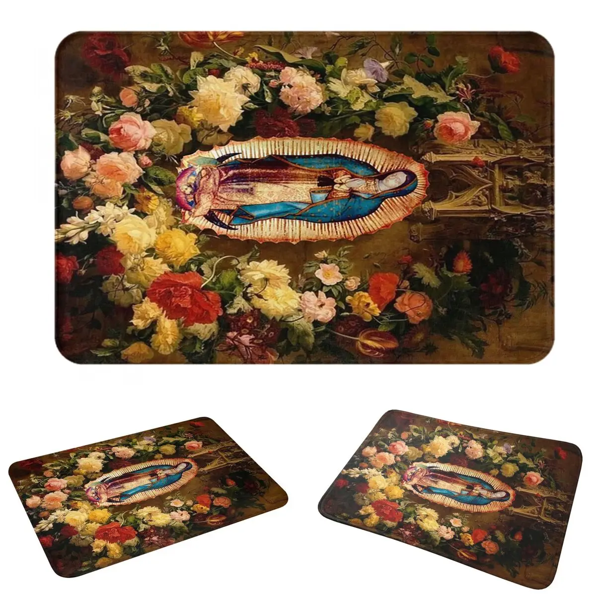 Our Lady Of Guadalupe Virgin Mary Mexican Doormat Durable Carpet Rug Kitchen Entrance Home Floor Mat for Living room Footpad Mat