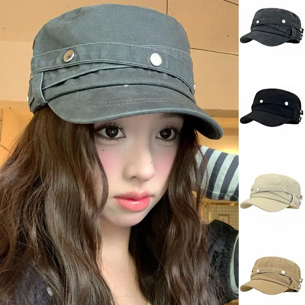 Personality Cotton Rivet Peaked Cap Y2k Korean Style Equestrian Hat Spice Girls Fashion Beret Streetwear