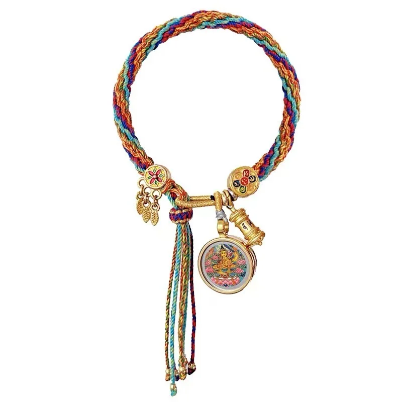 2025 Zodiac Birth Year Tibetan Thangka Braided Bracelet Eight Patron Saints Lucky Holiday Gift Men Women