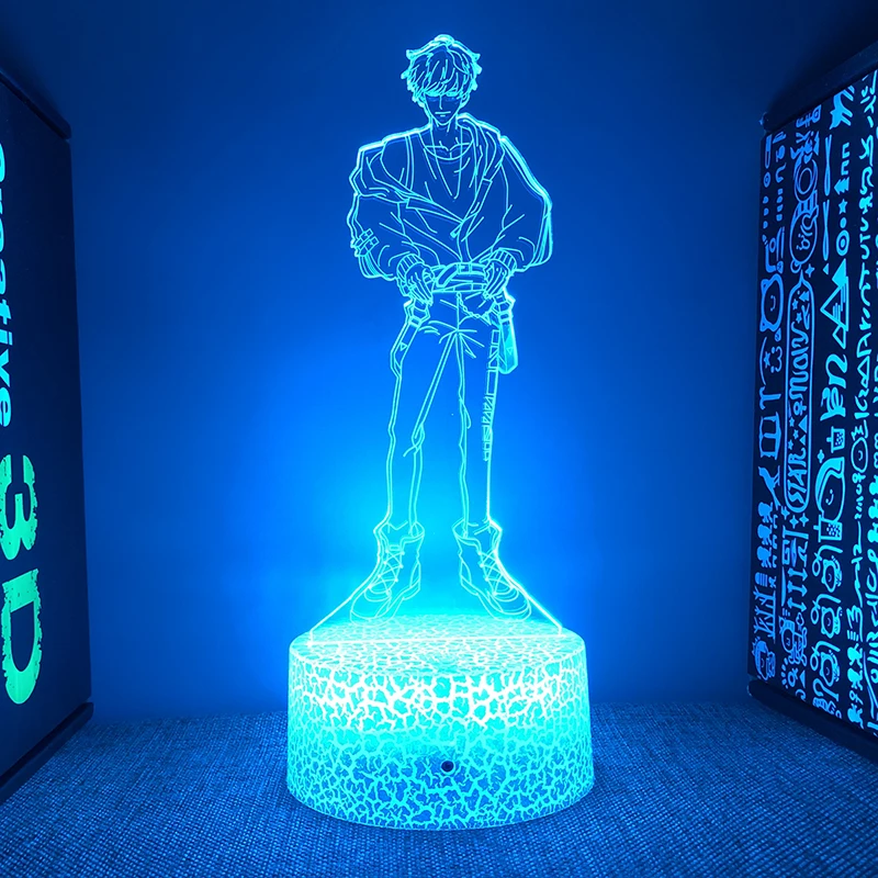 Obey Me Figure 3d Led Night Light For Bedroom Acrylic Bedside Lamp Game Room Decor Children's Gift