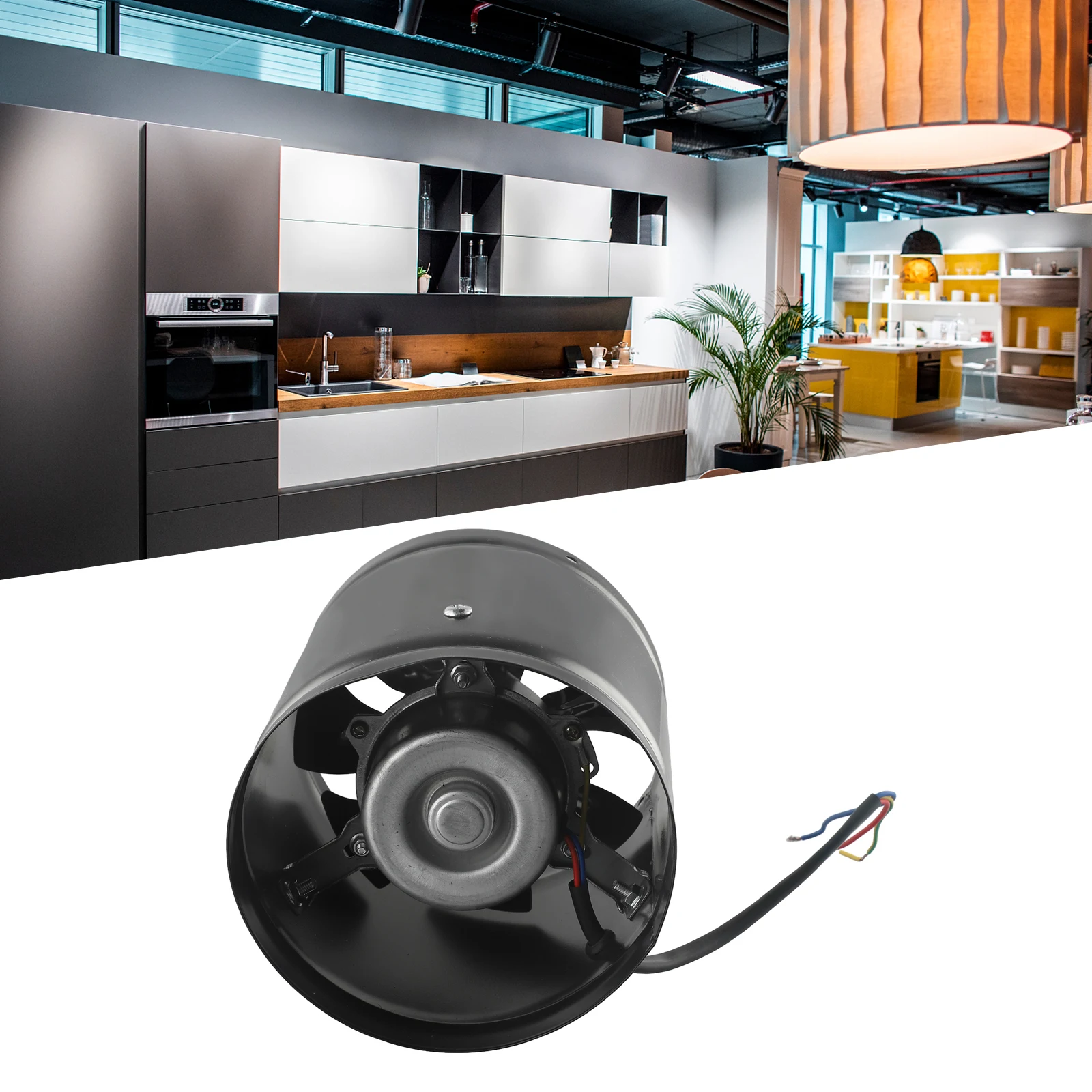 Cooling Smoke Extractor Energy-efficient Suction Metal-reinforced Blades 1-piece Molded Design All-metal Painted Body