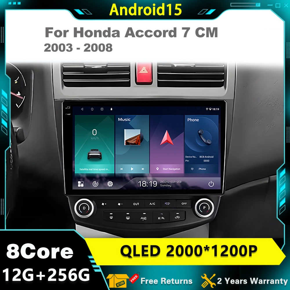 

Android 15 For Honda ACCORD 7 2003 2004 2005 2006 2007 Multimedia Navigation GPS wifi Screen Wireless Carplay Car Radio Player