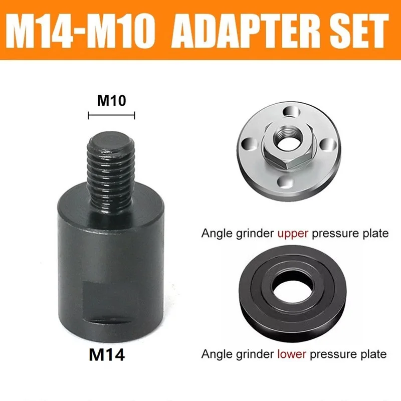 Moedor de Ângulo M14 para M10 Adaptador Conversor de Rosca Adapte Interface Conector Parafuso Biela Porcas Entalho Preto