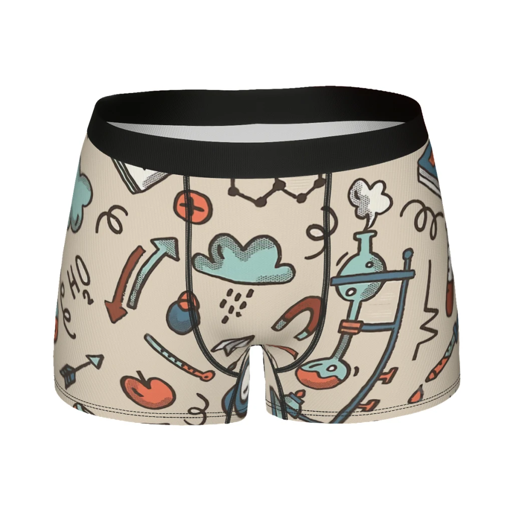 Amazing Science Vintage Chemistry Pattern Underpants Homme Panties Male Underwear Comfortable Shorts Boxer Briefs