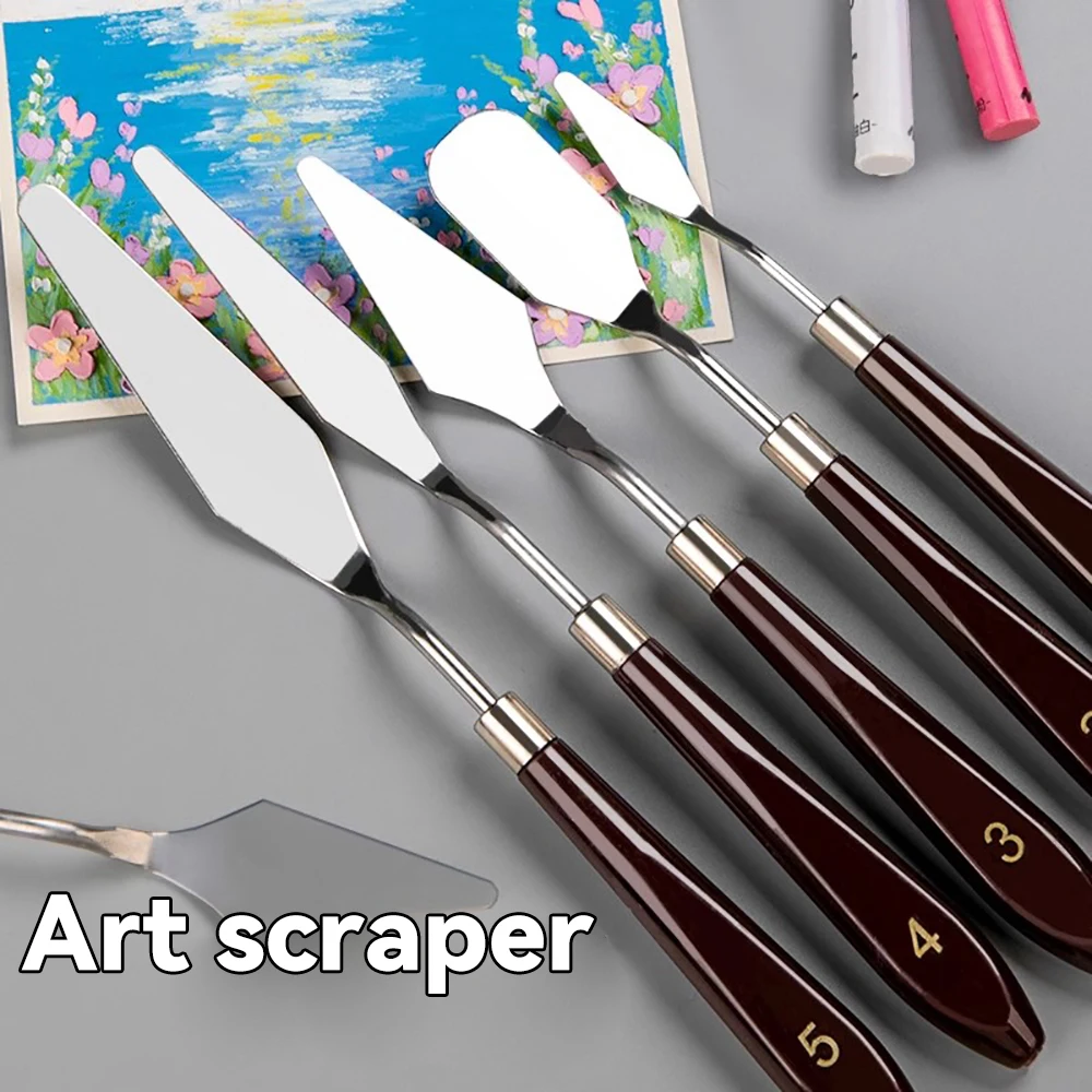 Stainless Steel Oil Painting Knives Artist Crafts Spatula Palette Mixing Knife Scraper Art Acrylic Gouache Painting Drawing Tool