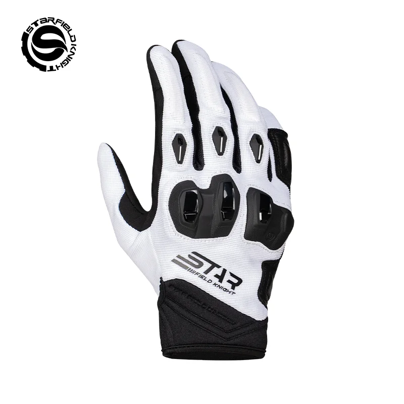 

Star Field Knight 2026 New Motorcycle Gloves Summer Breathable Palms Real Goat Leather Non-slip Riding Equipment Touch Screen