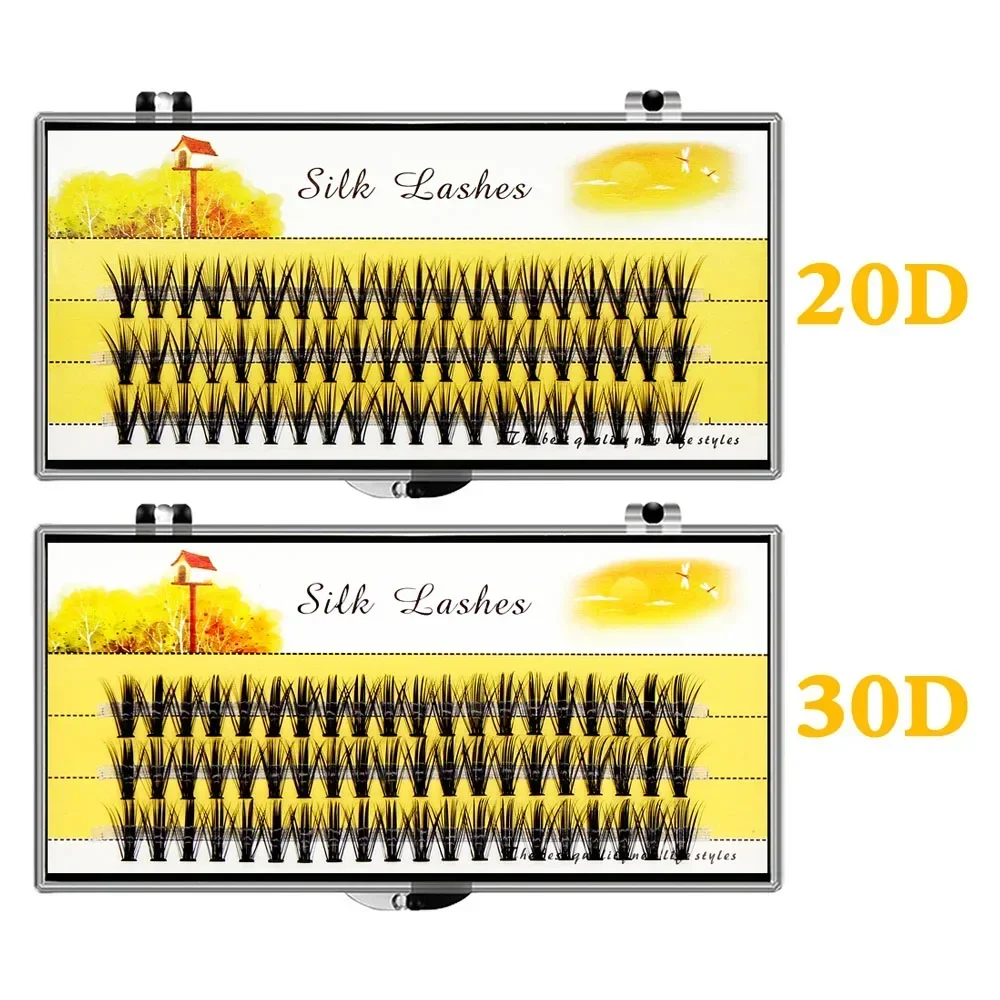 Ciglia di visone DD naturali da 60 mazzi Seta fatta a mano 20D/30D Estensione ciglia a grappolo individuale Volume 3D Cilos morbidi