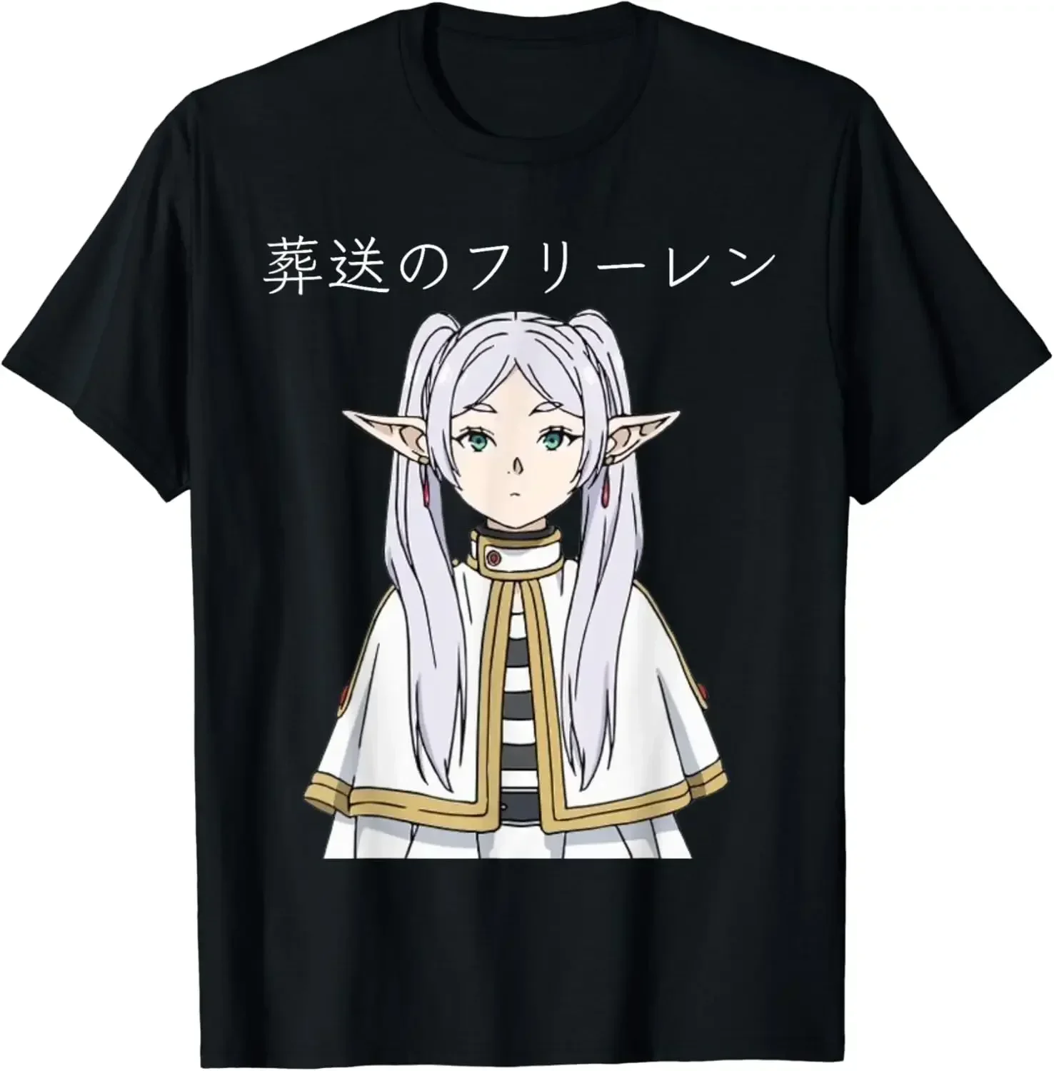 Japanese Anime T-shirt Women Funny Frieren Graphic Short Sleeve T Shirt Clothes Harajuku Round Neck Casual Unisex Clothing Tops