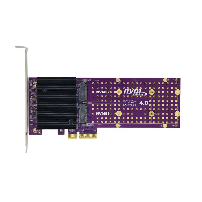 A53M-Pcie 4.0 X4 To M.2 Nvme Dual-Channel Expansion Card Adapter Card Split-Free PCIE Expansion Card For 22110/2280/2242 SSD