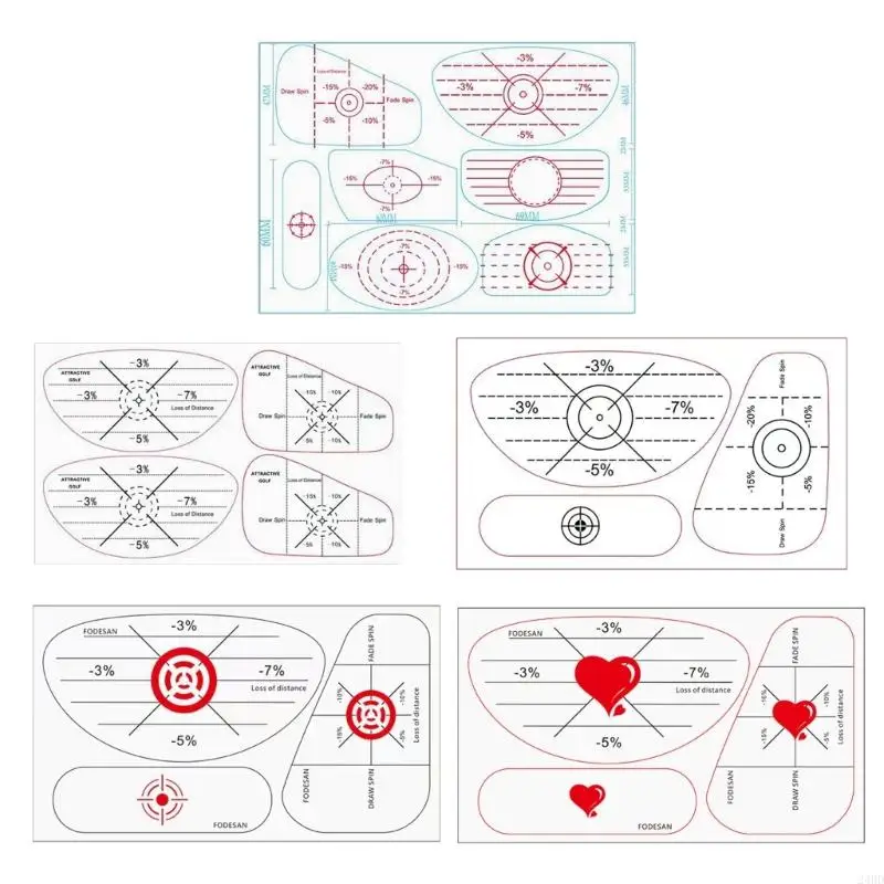 10Pieces Golf Club Face Impacts Labels Golf Impacts Label Set For Practices With High Visibility Wear Resistant Design 24BD