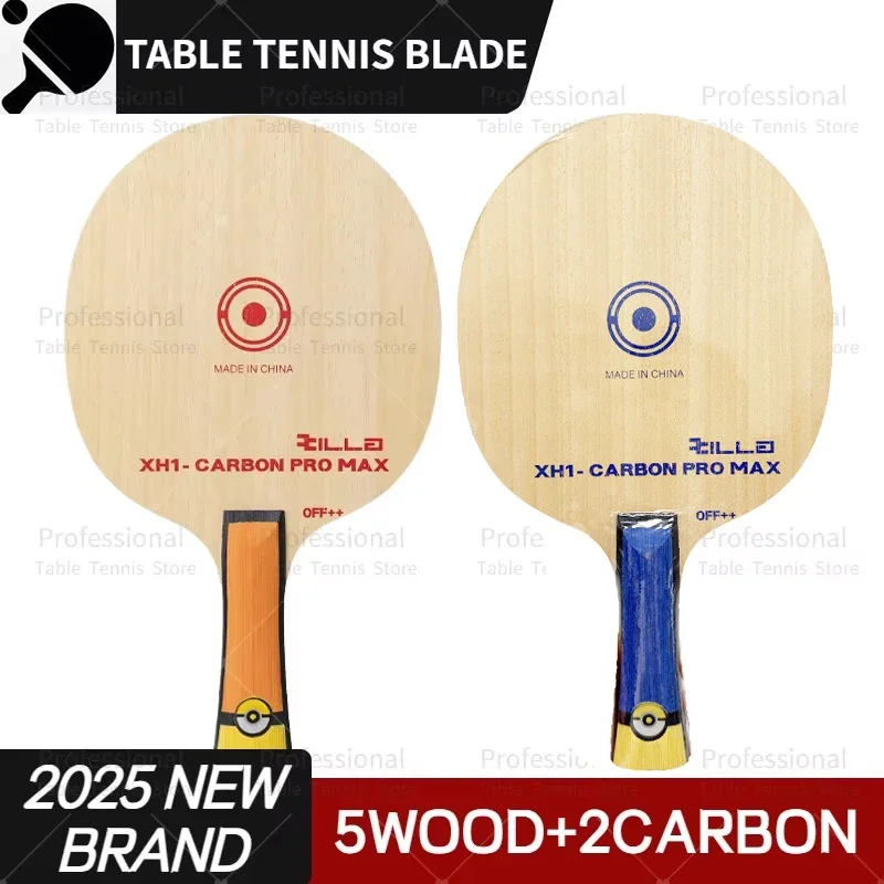 2025 新卓球ブレード 5 ウッド + 2 カーボン OFF++ トレーニングピンポンラケットミニオン軽量卓球ラケット