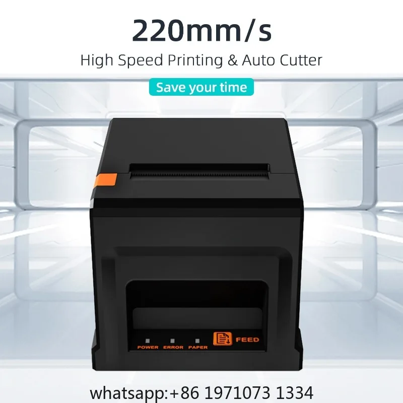 【POS-8360】80mm USB+LAN Receipt Printer POS Printer with Auto Cutter Desktop Direct Thermal Printing Compatible ESC/POS for home