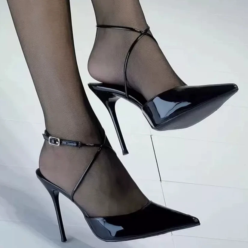 샌들 여름 여성 클래식 얇은 발 뒤꿈치 패션 크로스 스트랩 펌프 후방 여행 밴드 여성 신발