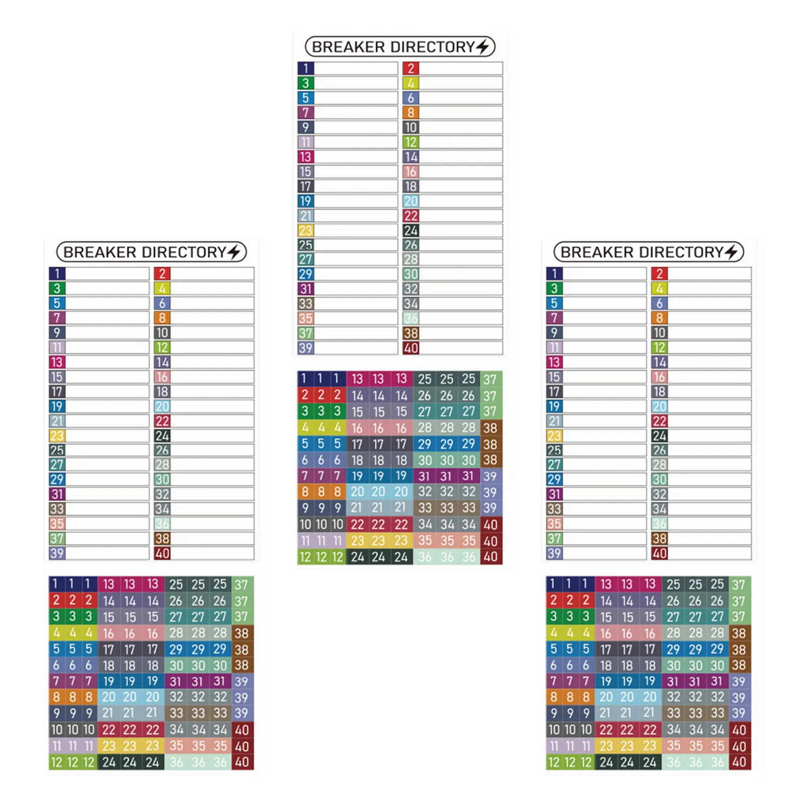 

3Sets Electrical Box Number Labels PVC Waterproof Breaker Panel Stickers Self-Adhesive Load Center Identification Stickers