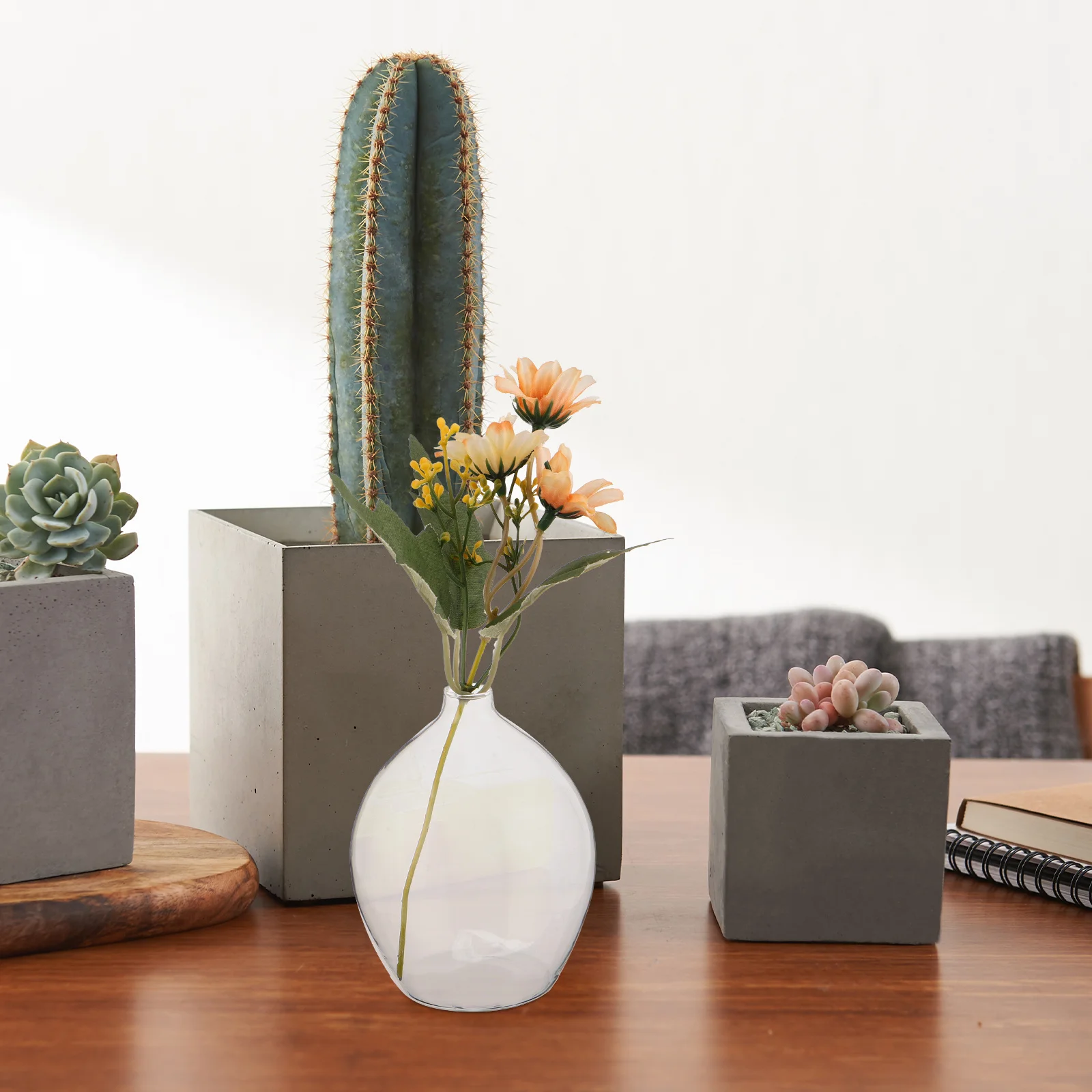 

Small Mouth Conical Glass Vase Clear for Desk Bedroom Living Room Decor Modern Minimalist Bud Vase for Hydroponics Single Stem