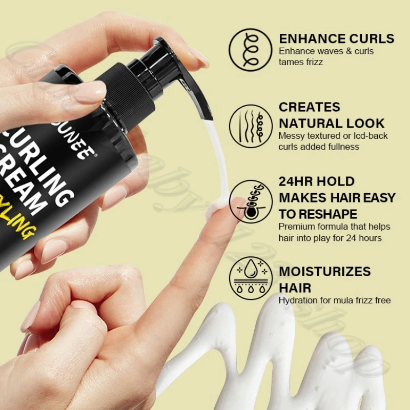 BUNEE curly hair elastin moisturizing shaping fluffy improving frizz essence care elastic hair care volume conditioner 300ml