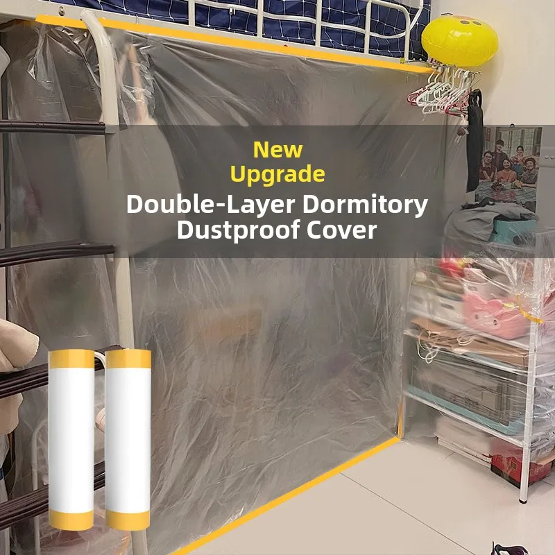 

Disposable Plastic Dust Cover for Dormitory Bed Lower Bunk Bed Table Top Protection Film for Student Dormitory Room