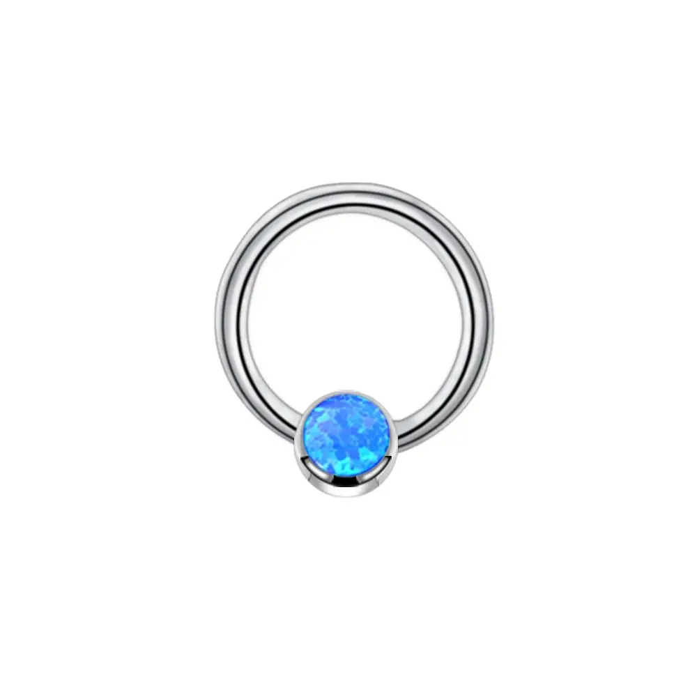 1PC G23 Titanium Opal Stone Captive Bead Rings Septum Nose Ring For Women Fashion Piercing Body Jewelry