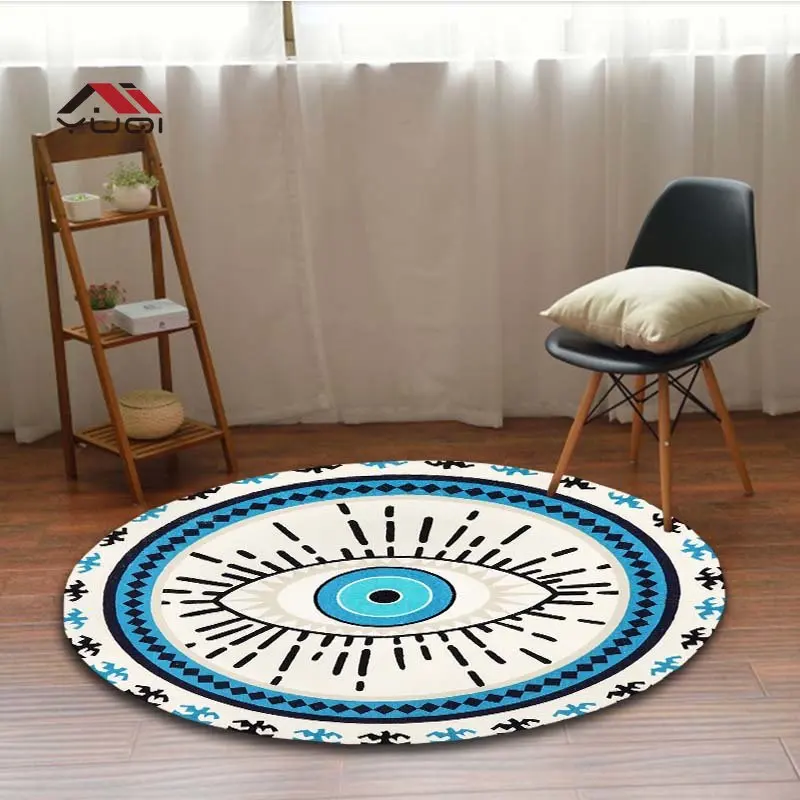 Eye Flower Pattern Round Carpet for Living Room Rugs Chair Carpet Soft Non-slip Floor Mat for Bedroom Carpet Tapis 5 Sizes