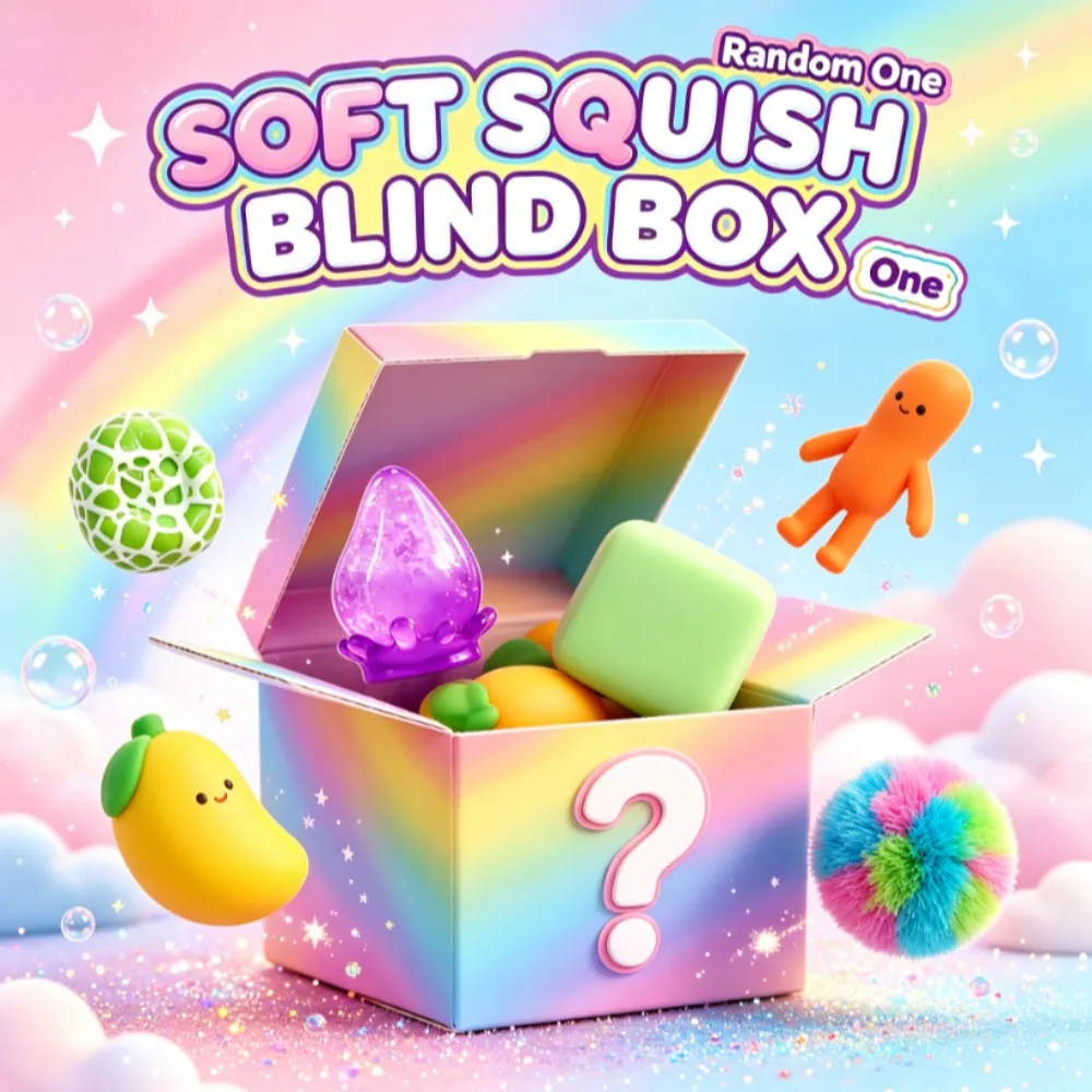

Random Mystery Squishy Blind Box Single, Assorted Multiple Styles Slow Rebound Squeeze Fidget Toy, Cute Surprise Stress Relief Collectible Novelty Gift