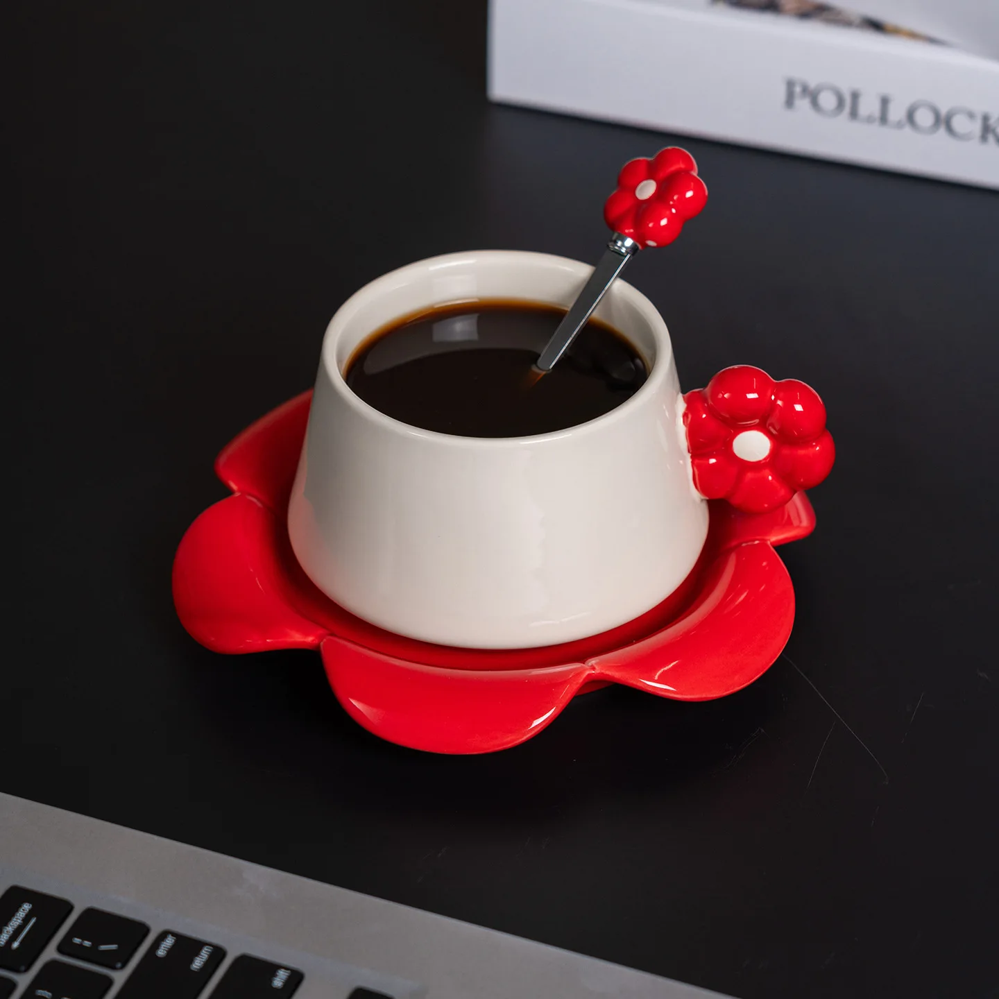 280ml Innovative High Beauty Coffee Cup Dish Premium Creative Ceramic Cup Plate Home Exquisite Afternoon Tea Mug with Tray Gift