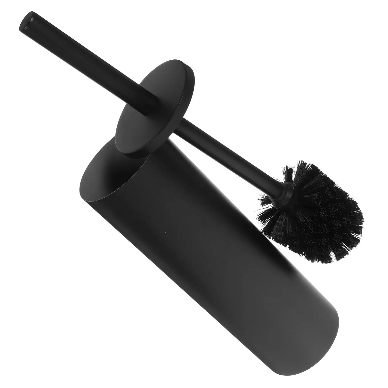 1Pcs Toilet Brush and Holder Set Long Ergonomic Handle Soft Dense Bristles Splash Proof Lid Stainless Steel for Home Hotel