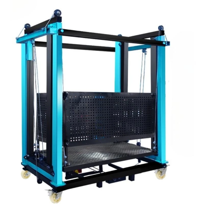 2–8 m zusammenklappbarer elektrischer Gerüstlift mit Geländer, geeignet für die Handhabung und den Transport von Hebegütern in Lagerfabrik
