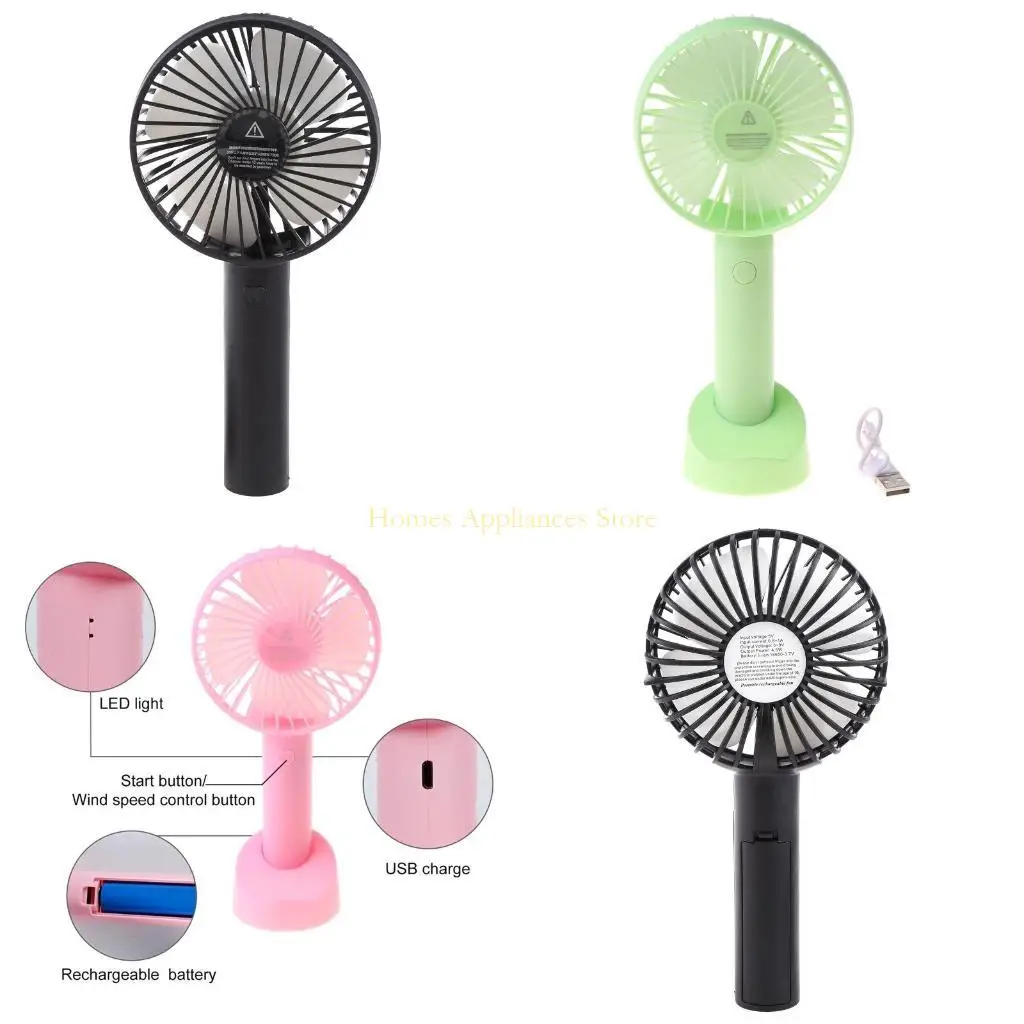 D0AB mini ventilador portátil portátil portátil escritorio enfriamiento baterías recargables con