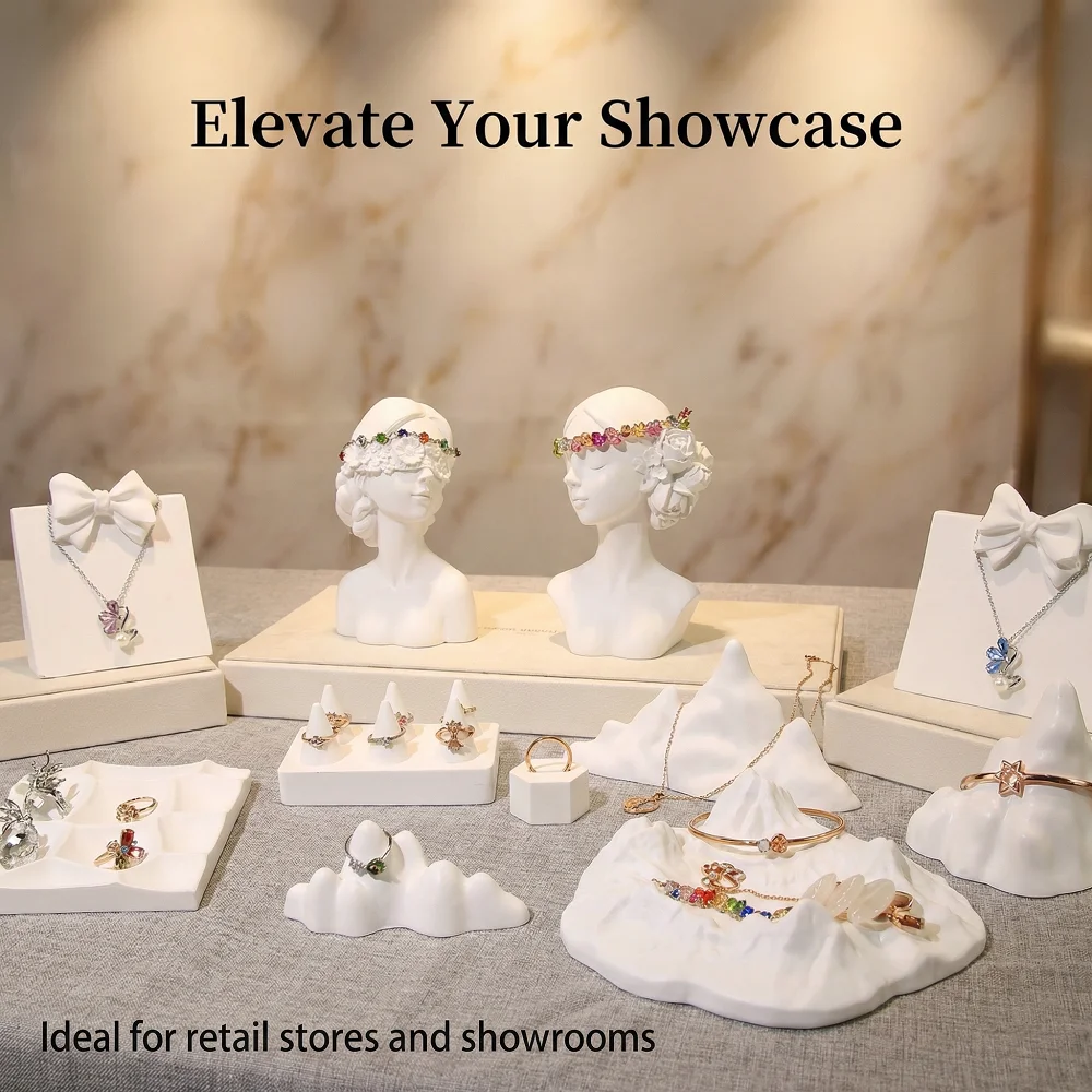 

1 PCS Displaying Tools For Gypsum Resin Necklaces Closed Eye Girl Cover Eyes Girl Creative Jewelry Display And Storage Ornament