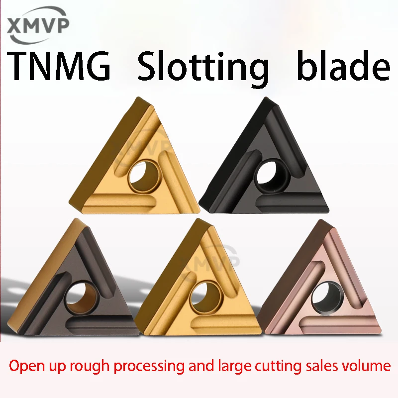 

37/5000 The CNC turning tool TNMG160408R-S is used for slotting triangular hard alloy double-sided cylindrical tool grains