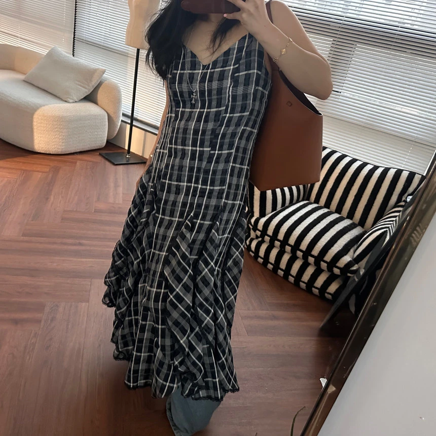 Nimo Home Casual Versatile Long Strapless Dress Street Style Maxi Skirt for Ladies Summer Season Polyester Spandex Fiber