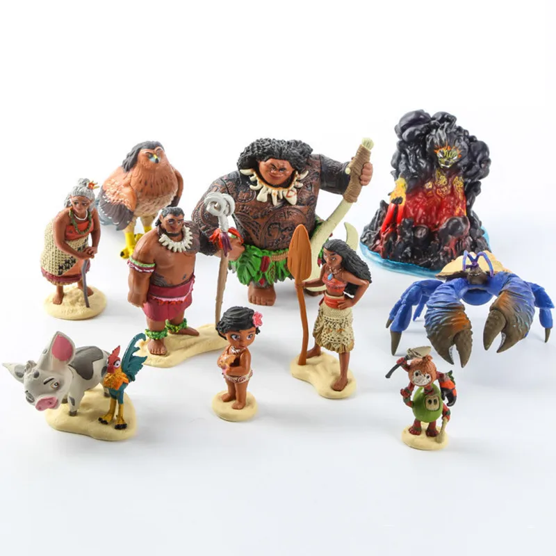 10 Moana Ocean Adventure Handmade Moana Princess Doll Models Movie Accessories