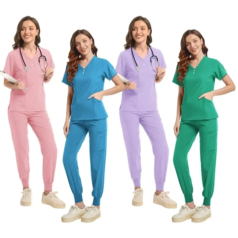 New Medical Uniforms Men Women Nursing Clothes Beauty Costume Nurse Scrubs Sets Doctor Dentist Workwear Clinical Tops Pants